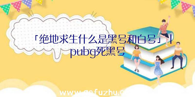 「绝地求生什么是黑号和白号」|pubg死黑号